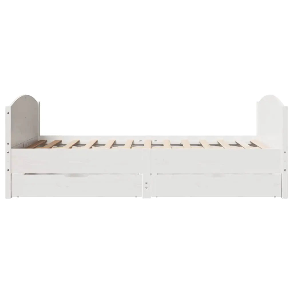 Cadre de lit sans matelas blanc 120x190 cm bois de pin massif - XIOS