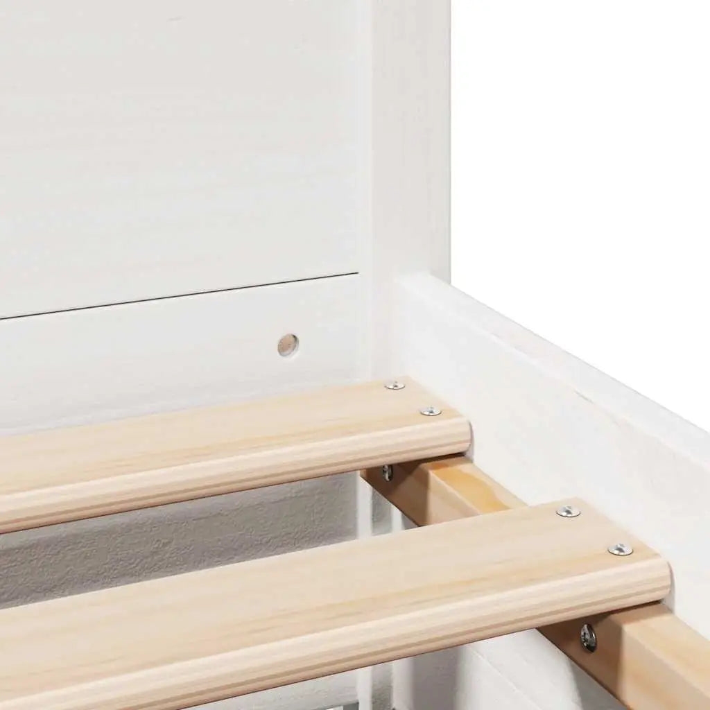 Cadre de lit sans matelas blanc 120x190 cm bois de pin massif - XIOS