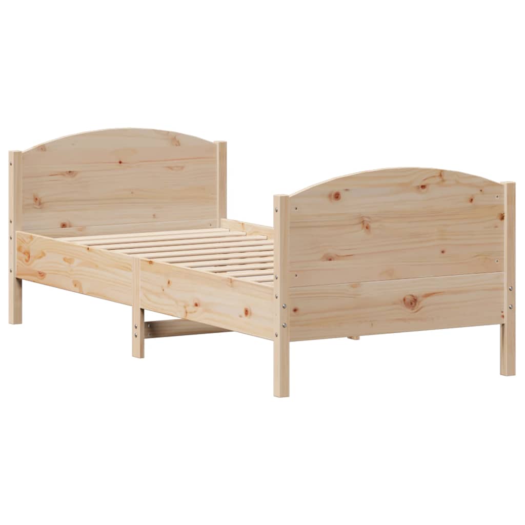 Cadre de lit sans matelas 100x200 cm bois massif de pin - XIOS