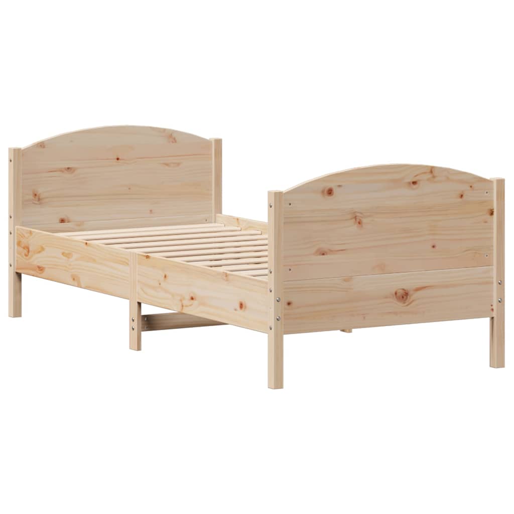 Cadre de lit sans matelas 75x190 cm bois de pin massif - XIOS