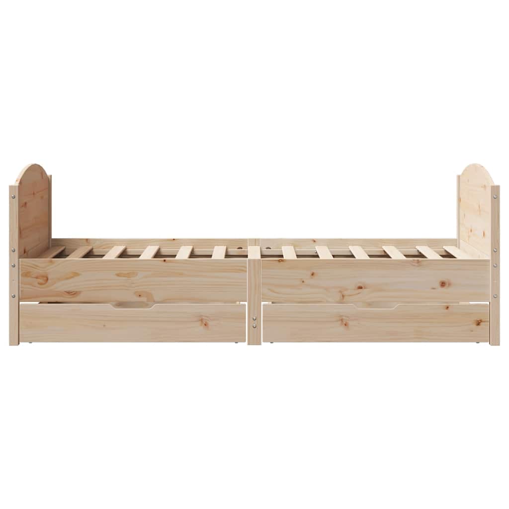 Cadre de lit sans matelas 75x190 cm bois de pin massif - XIOS