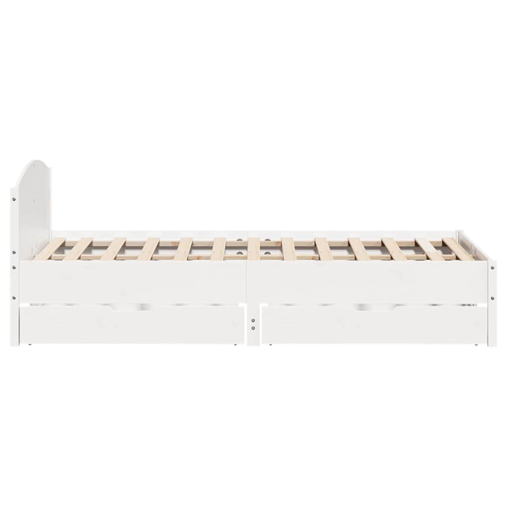 Cadre de lit sans matelas blanc 160x200 cm bois de pin massif - XIOS