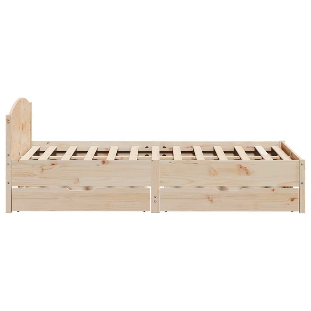 Cadre de lit sans matelas 135x190 cm bois de pin massif - XIOS