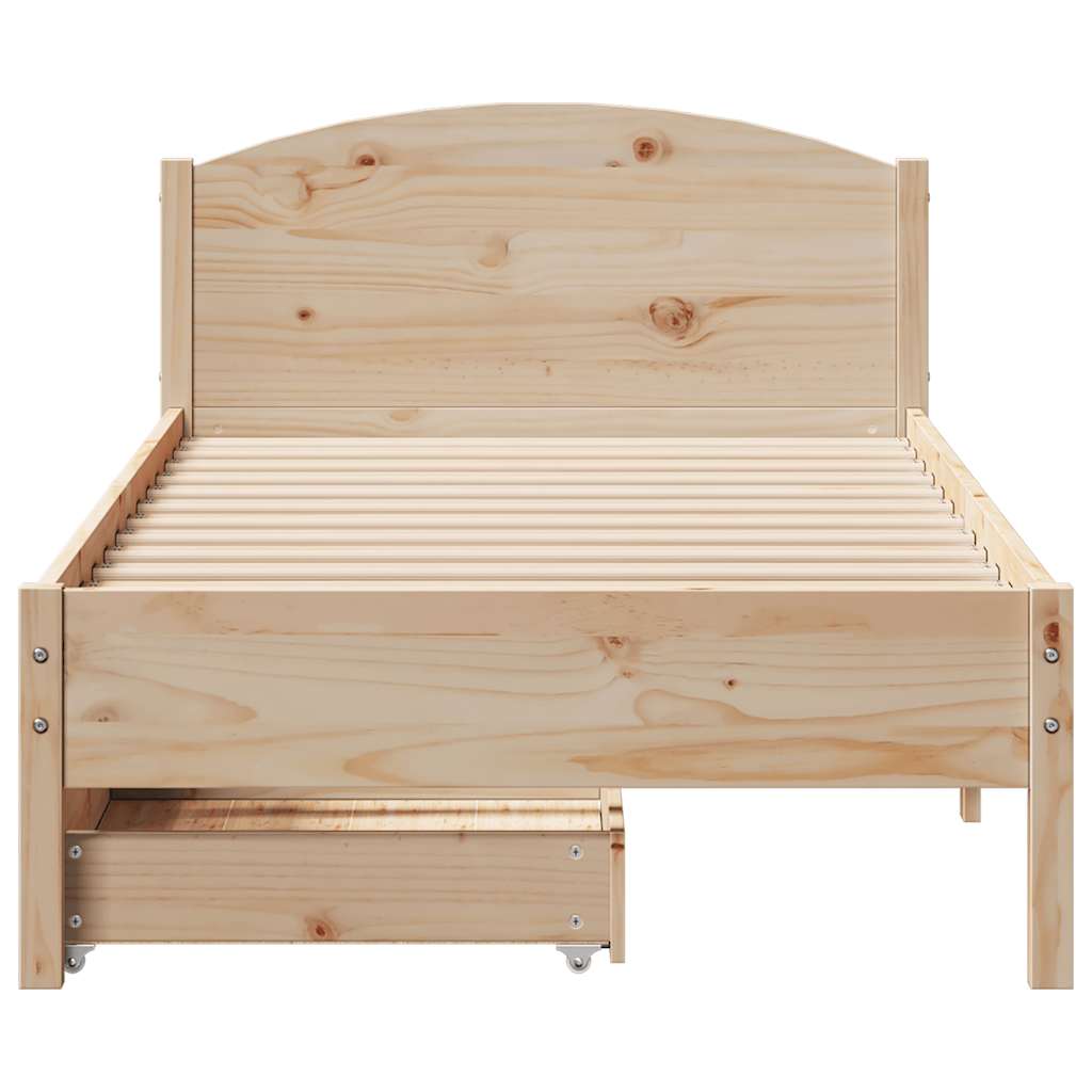 Cadre de lit sans matelas 100x200 cm bois massif de pin - XIOS