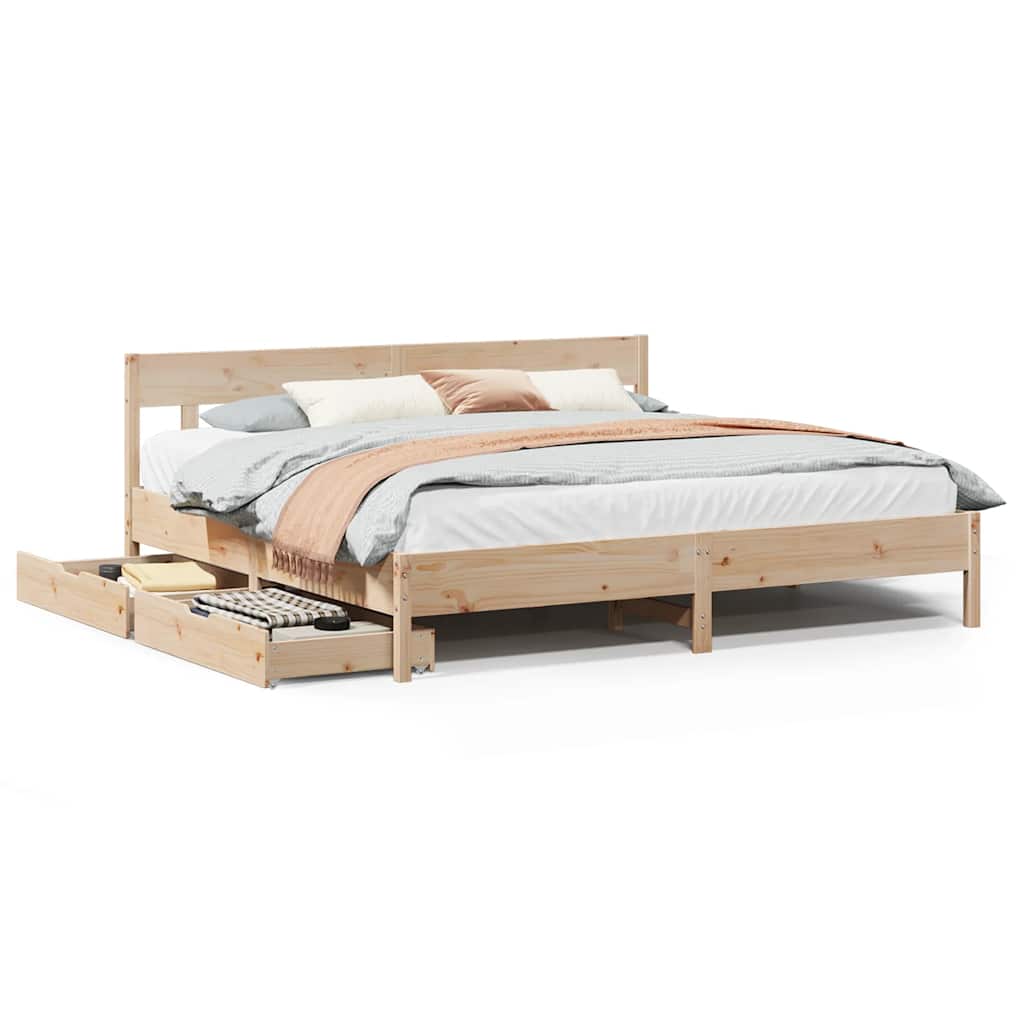 Cadre de lit sans matelas 200x200 cm bois massif de pin - XIOS