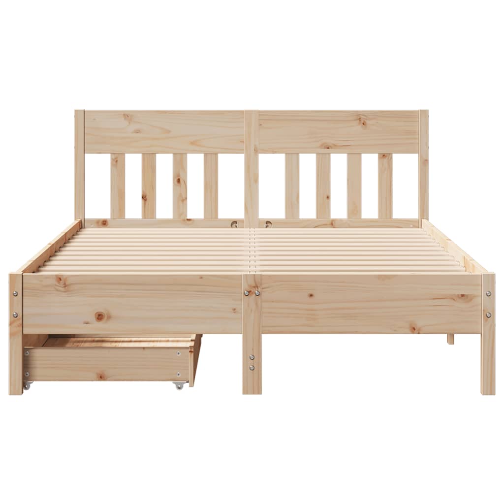 Cadre de lit sans matelas 160x200 cm bois massif de pin - XIOS