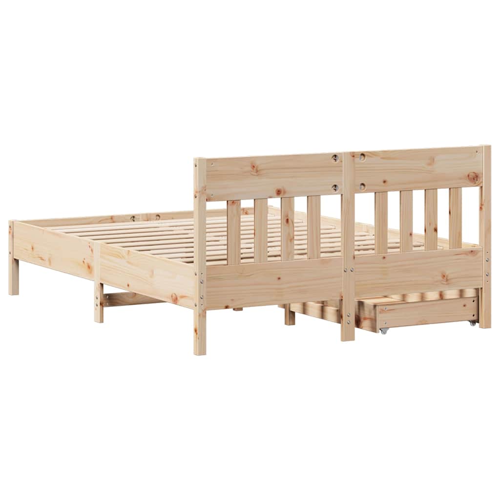 Cadre de lit sans matelas 160x200 cm bois massif de pin - XIOS