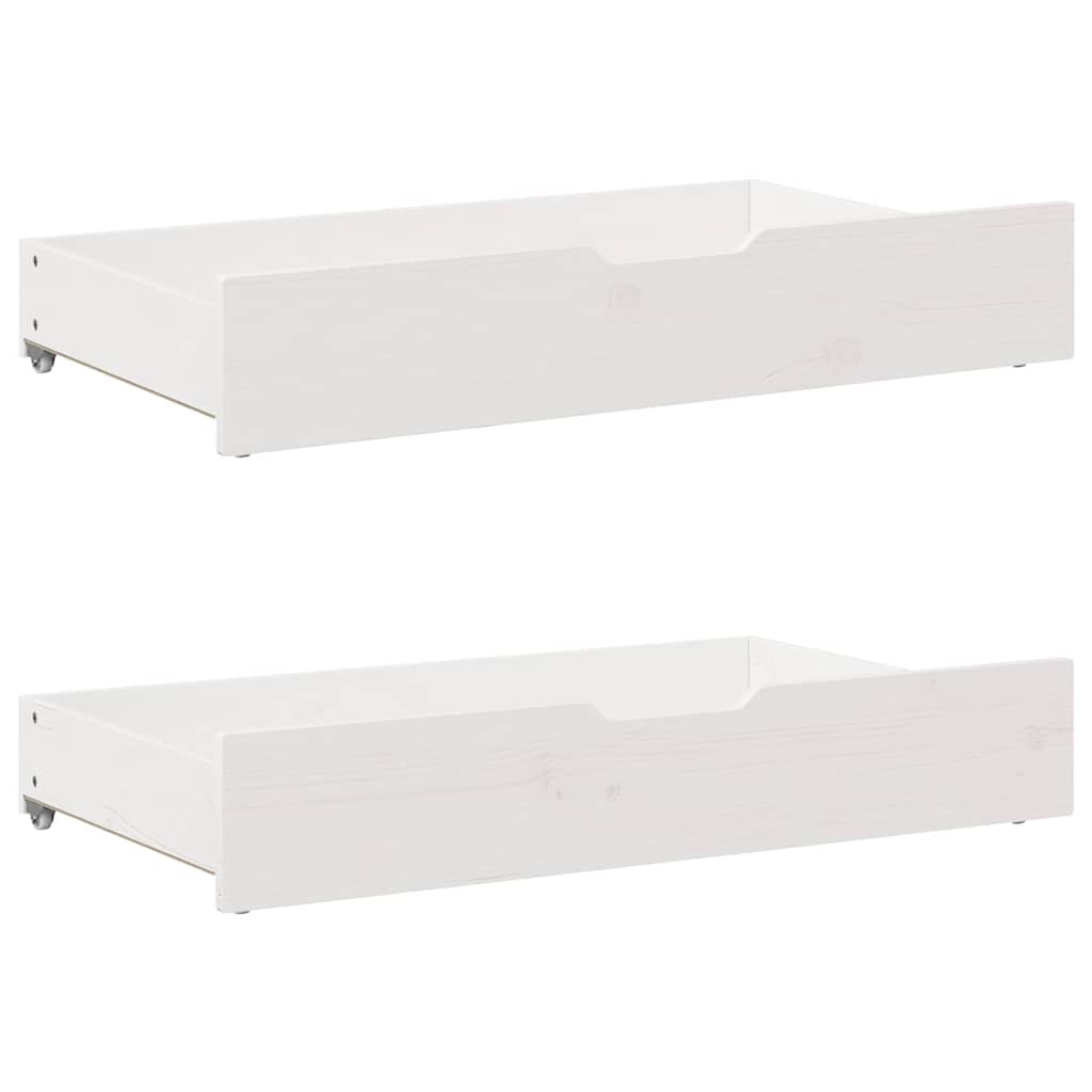 Cadre de lit sans matelas blanc 135x190 cm bois de pin massif - XIOS