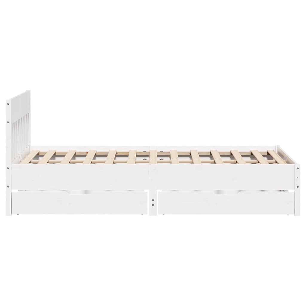 Cadre de lit sans matelas blanc 120x190 cm bois de pin massif - XIOS
