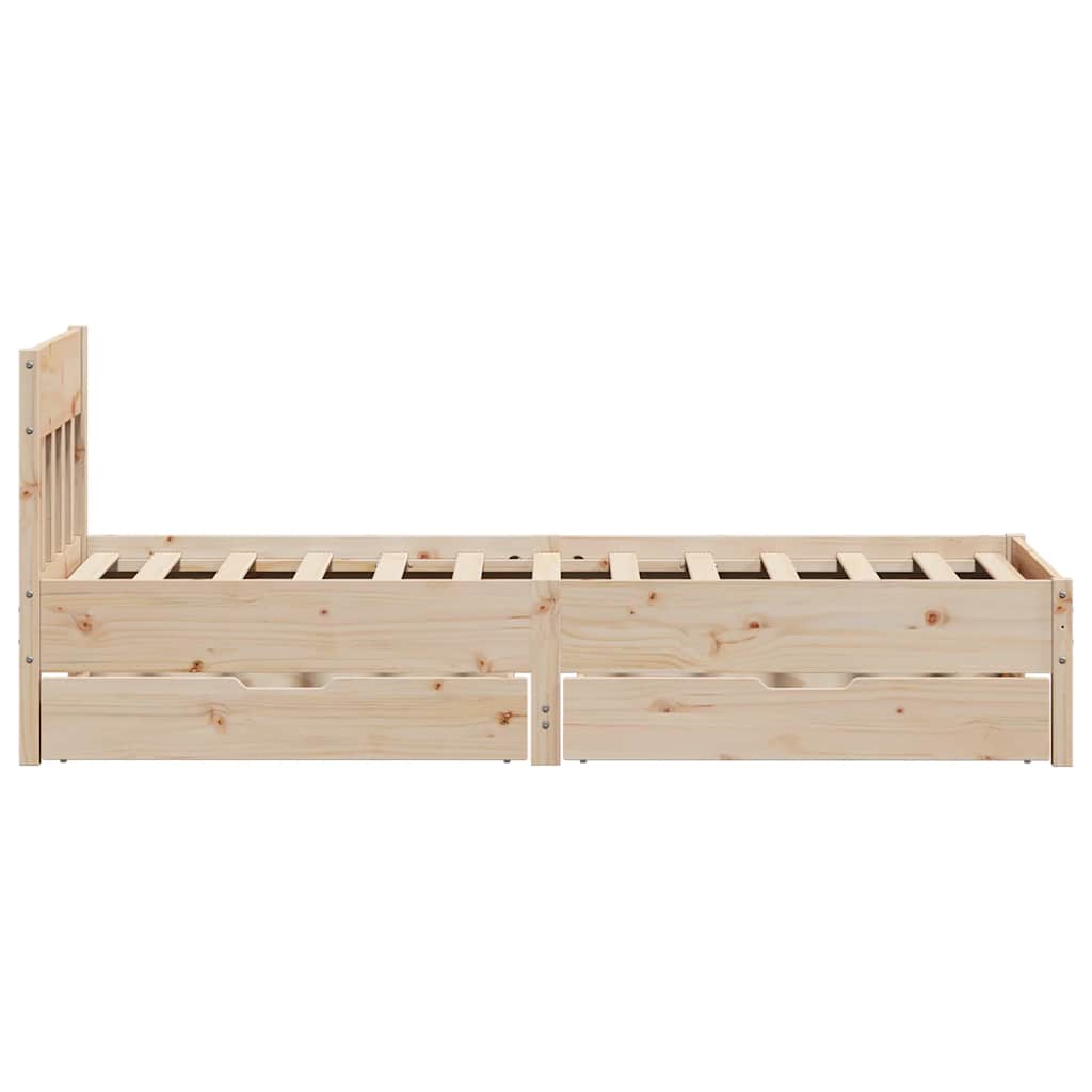 Cadre de lit sans matelas 75x190 cm bois de pin massif - XIOS