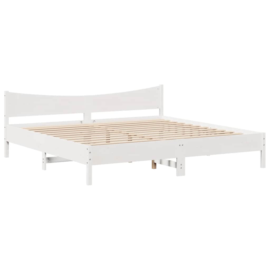 Cadre de lit avec tiroirs blanc 180x200 cm bois de pin massif - XIOS