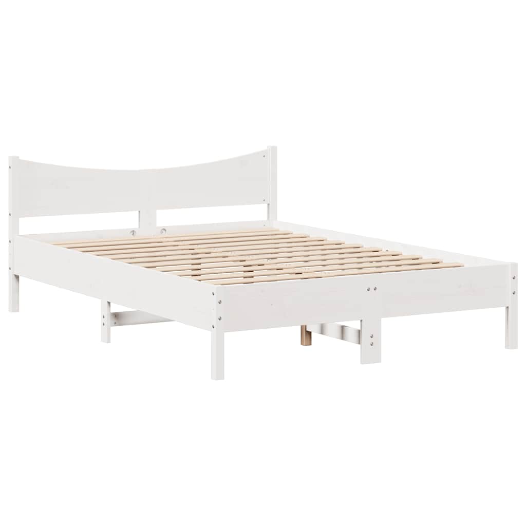 Cadre de lit avec tiroirs blanc 135x190 cm bois de pin massif - XIOS