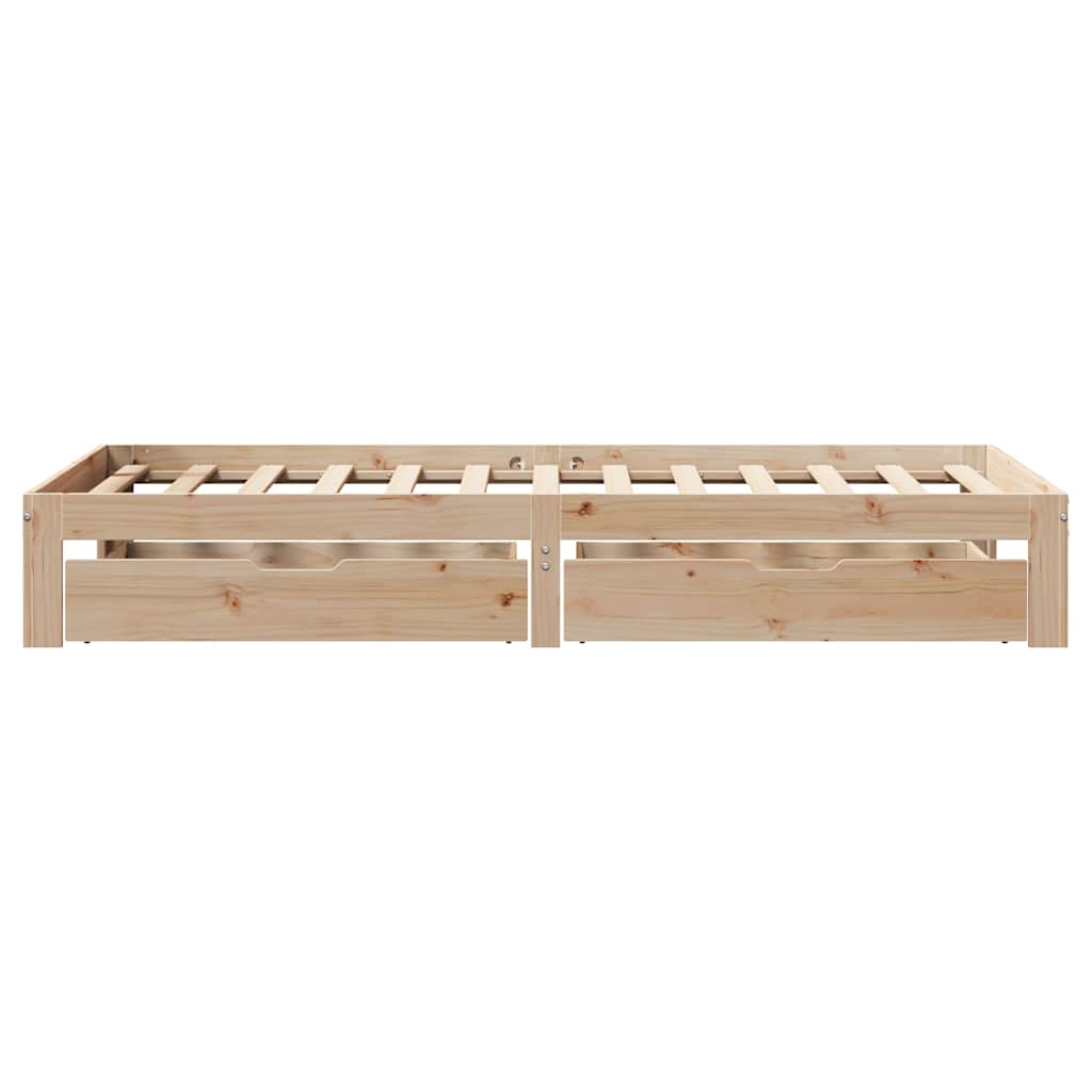 Cadre de lit avec tiroirs sans matelas 100x200 cm