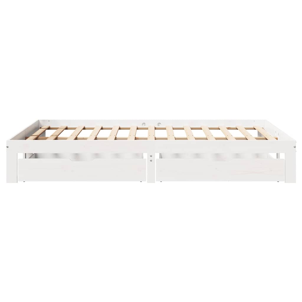 Cadre de lit avec tiroirs sans matelas blanc 150x200 cm - XIOS