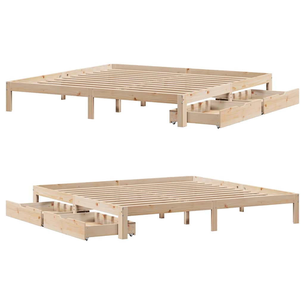 Cadre de lit avec tiroirs sans matelas 180x200 cm - XIOS