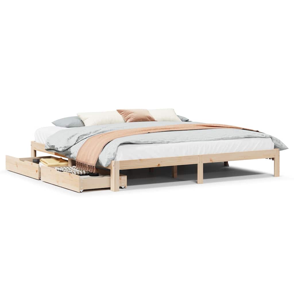 Cadre de lit avec tiroirs sans matelas 200x200 cm - XIOS