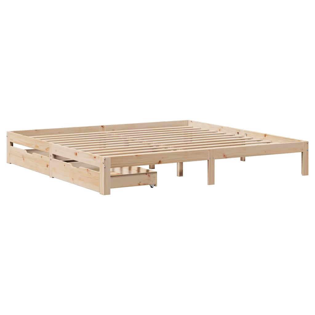 Cadre de lit avec tiroirs sans matelas 200x200 cm - XIOS