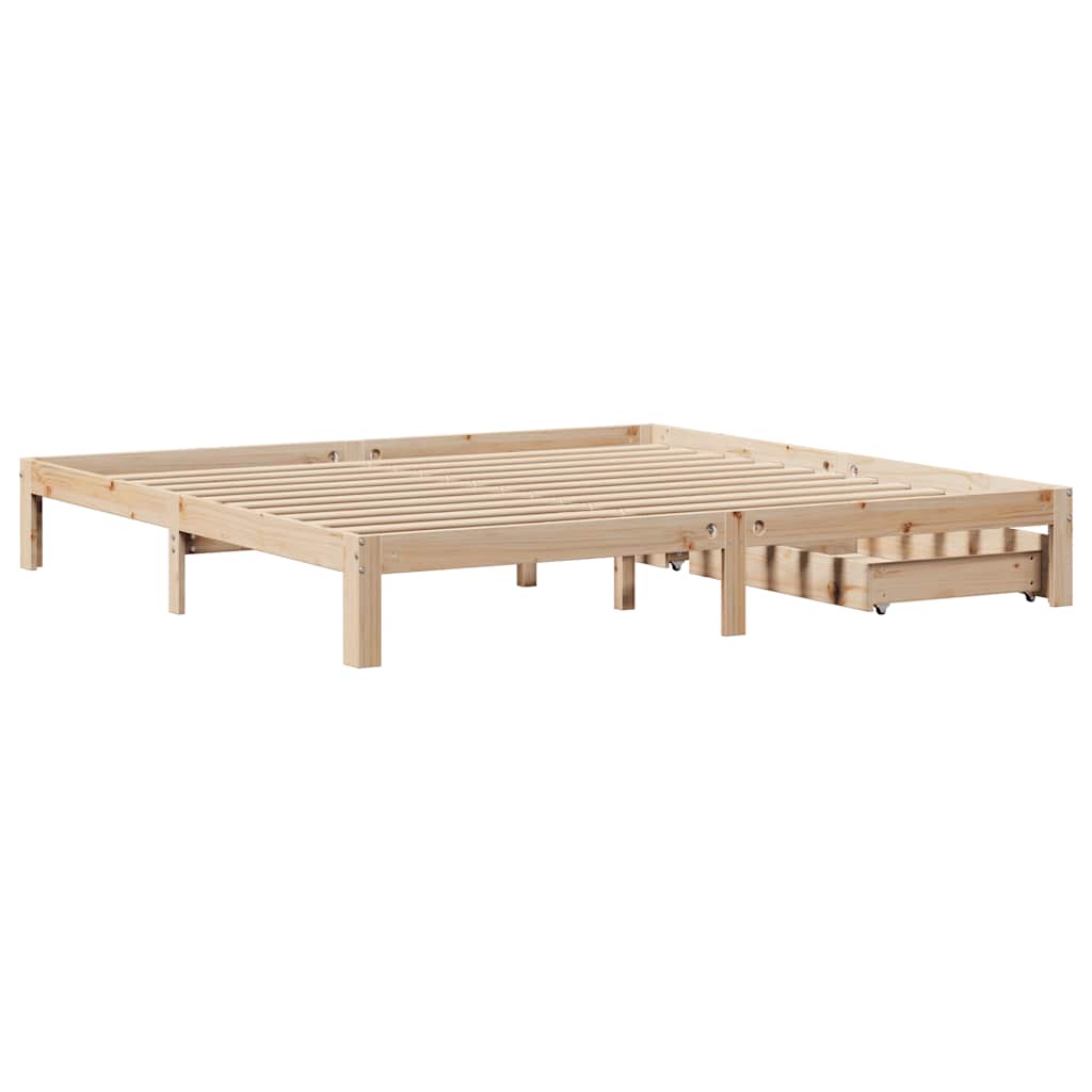 Cadre de lit avec tiroirs sans matelas 200x200 cm - XIOS
