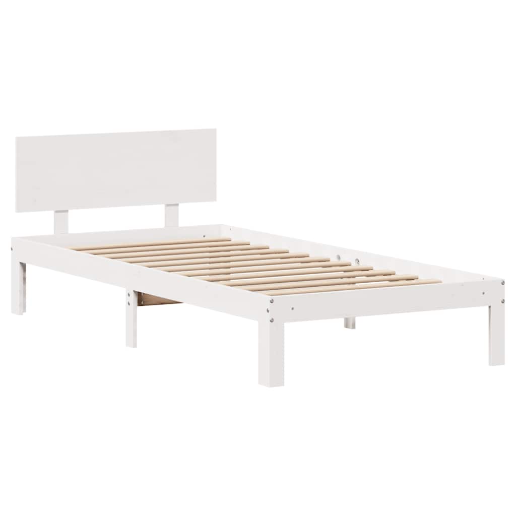 Cadre de lit avec tiroirs sans matelas blanc 75x190 cm - XIOS