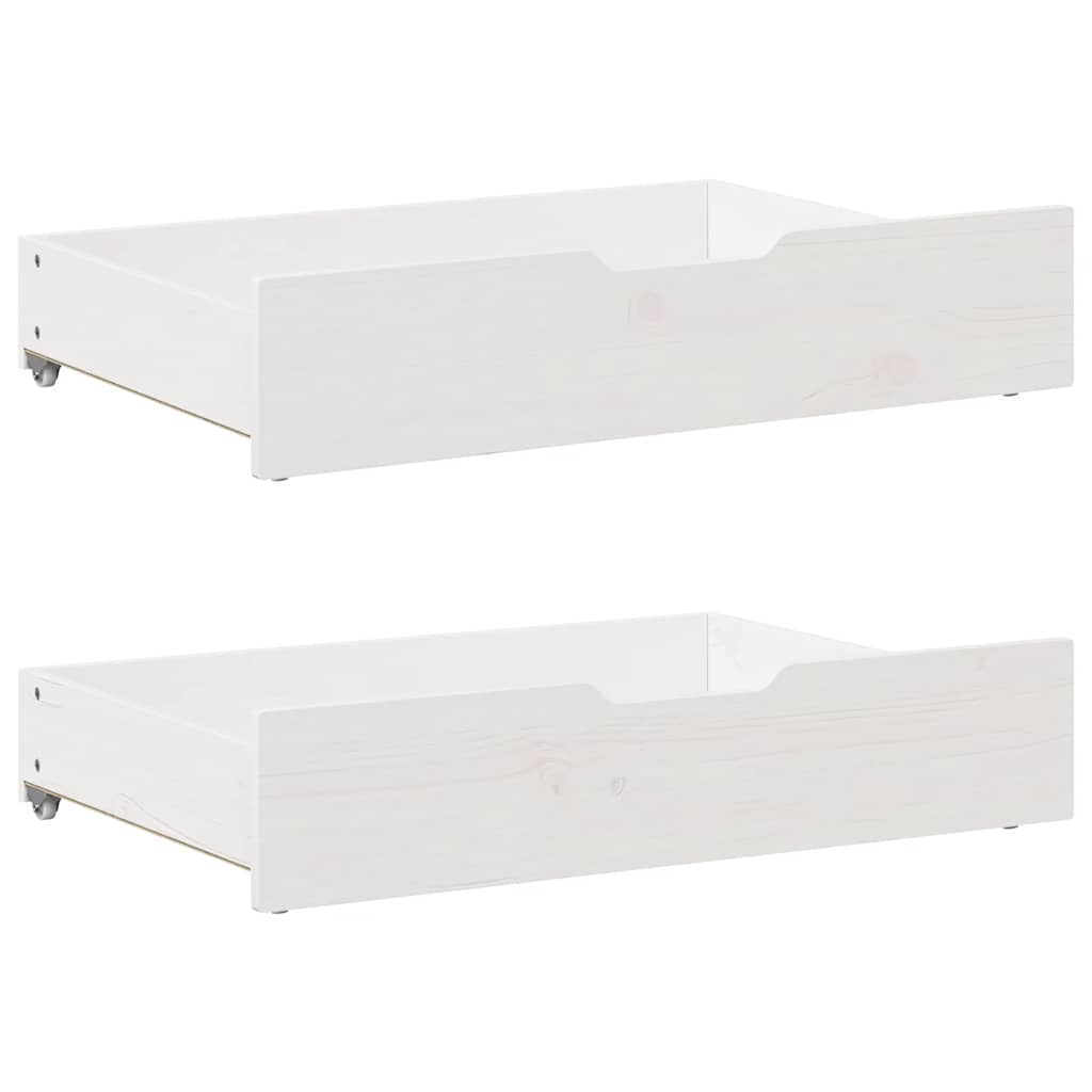 Cadre de lit avec tiroirs sans matelas blanc 75x190 cm - XIOS