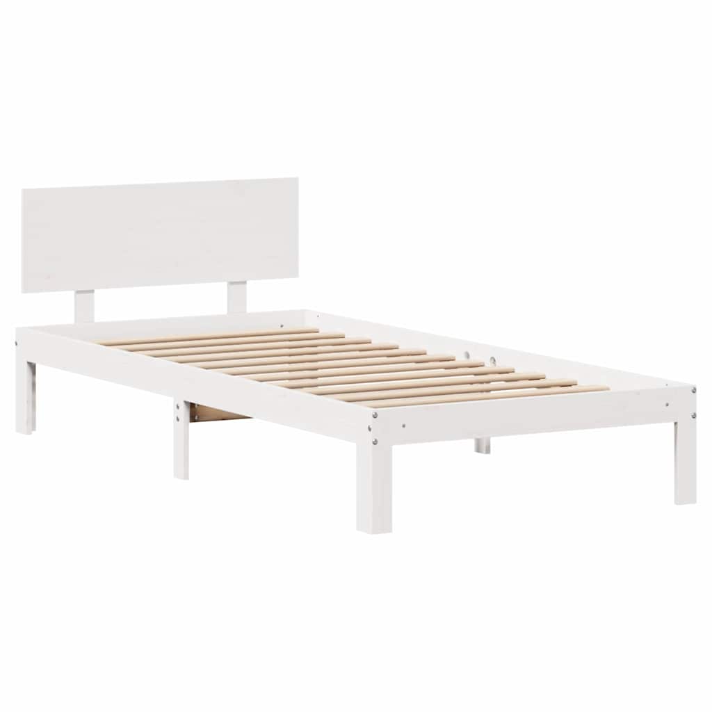 Cadre de lit avec tiroirs sans matelas blanc 90x190 cm - XIOS