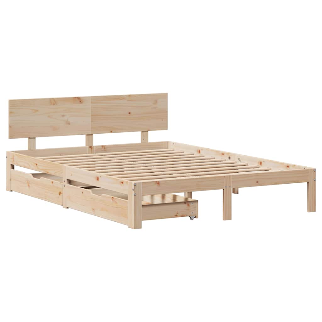Cadre de lit avec tiroirs sans matelas 120x190 cm - XIOS