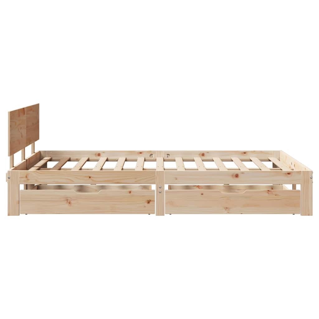 Cadre de lit avec tiroirs sans matelas 120x190 cm - XIOS