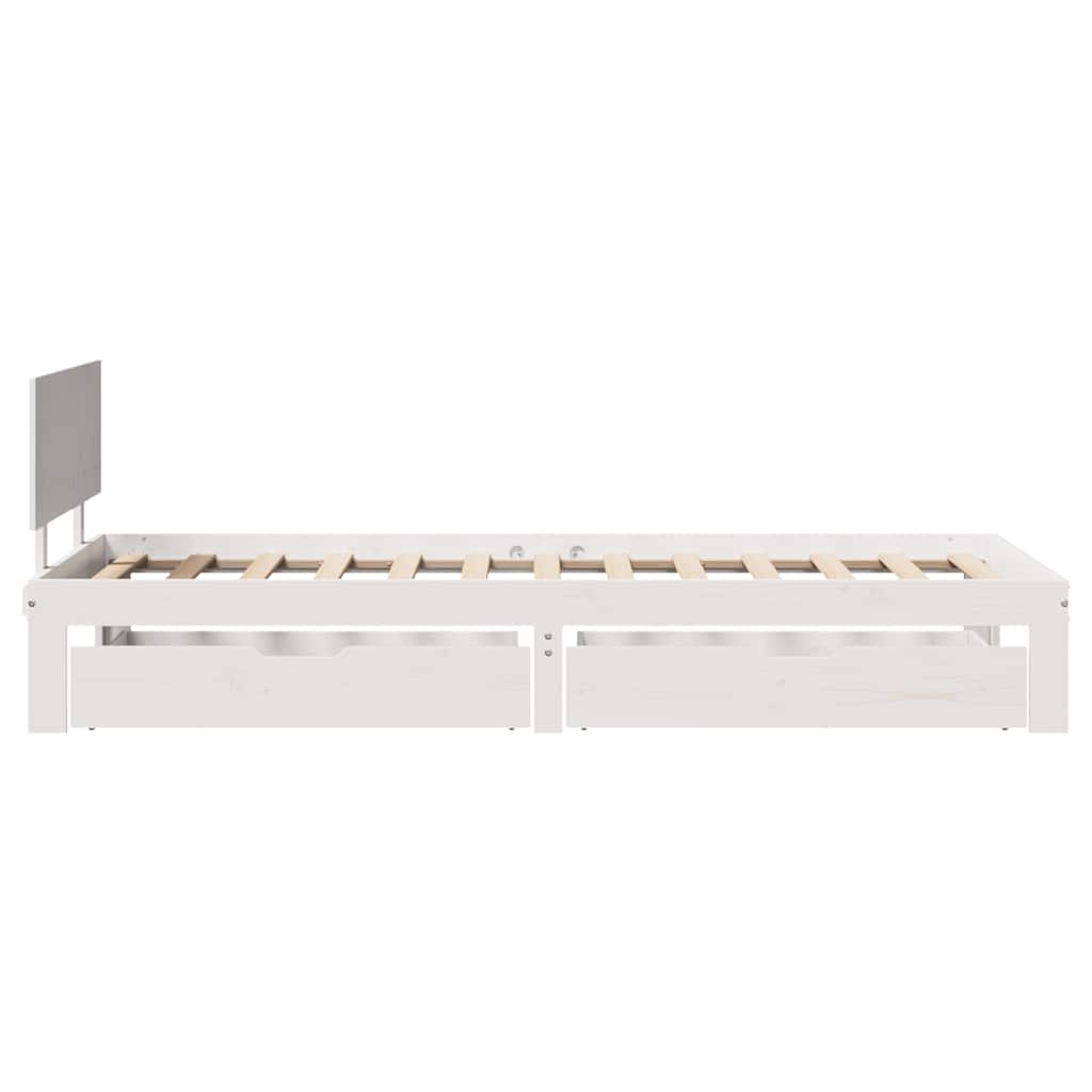 Cadre de lit avec tiroirs sans matelas blanc 100x200 cm - XIOS