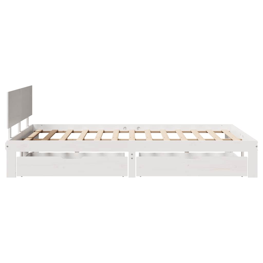Cadre de lit avec tiroirs sans matelas blanc 120x200 cm - XIOS