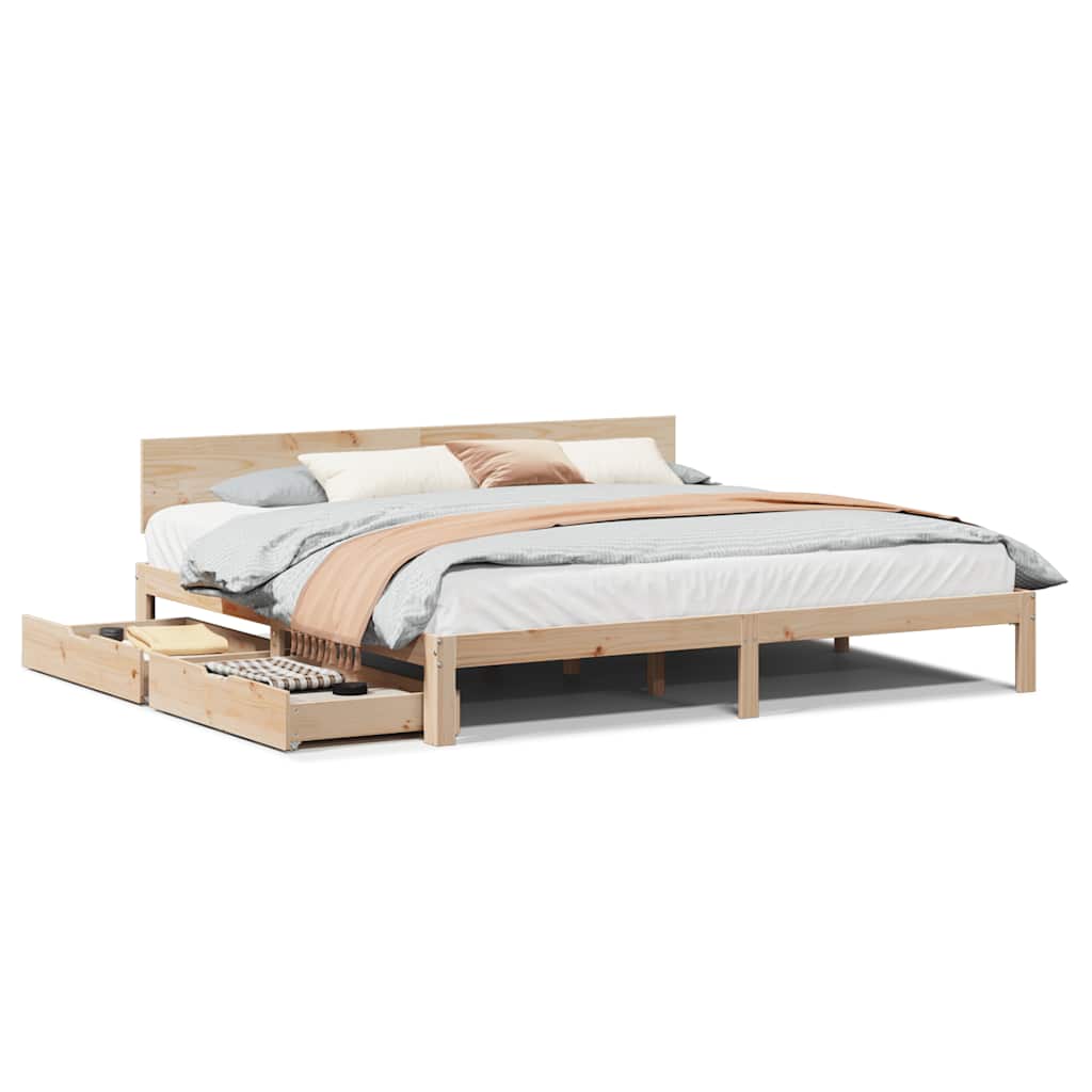 Cadre de lit avec tiroirs sans matelas 200x200 cm - XIOS