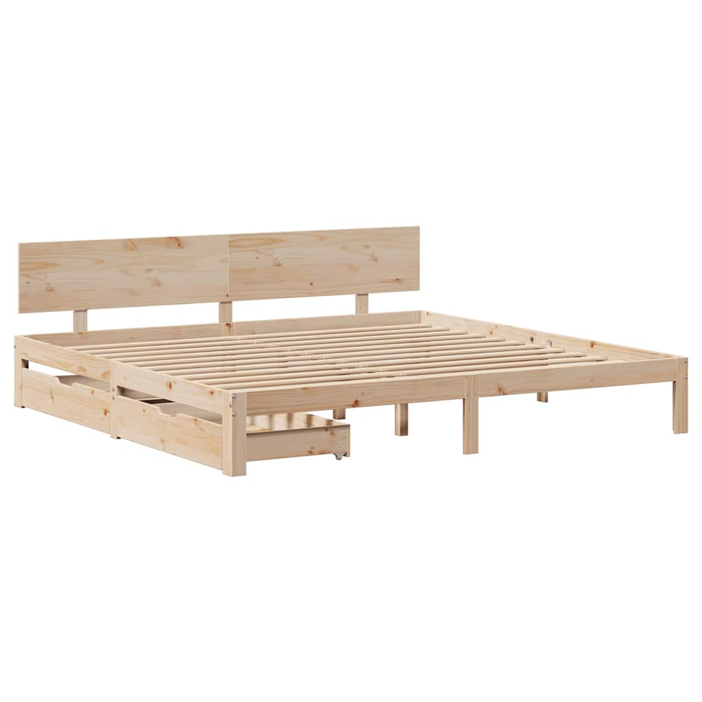 Cadre de lit avec tiroirs sans matelas 200x200 cm - XIOS