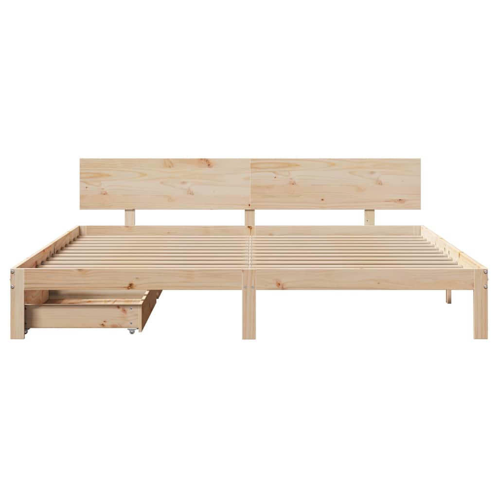 Cadre de lit avec tiroirs sans matelas 200x200 cm - XIOS