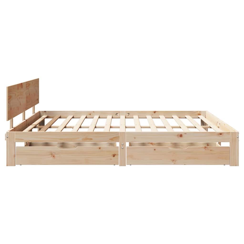 Cadre de lit avec tiroirs sans matelas 200x200 cm - XIOS