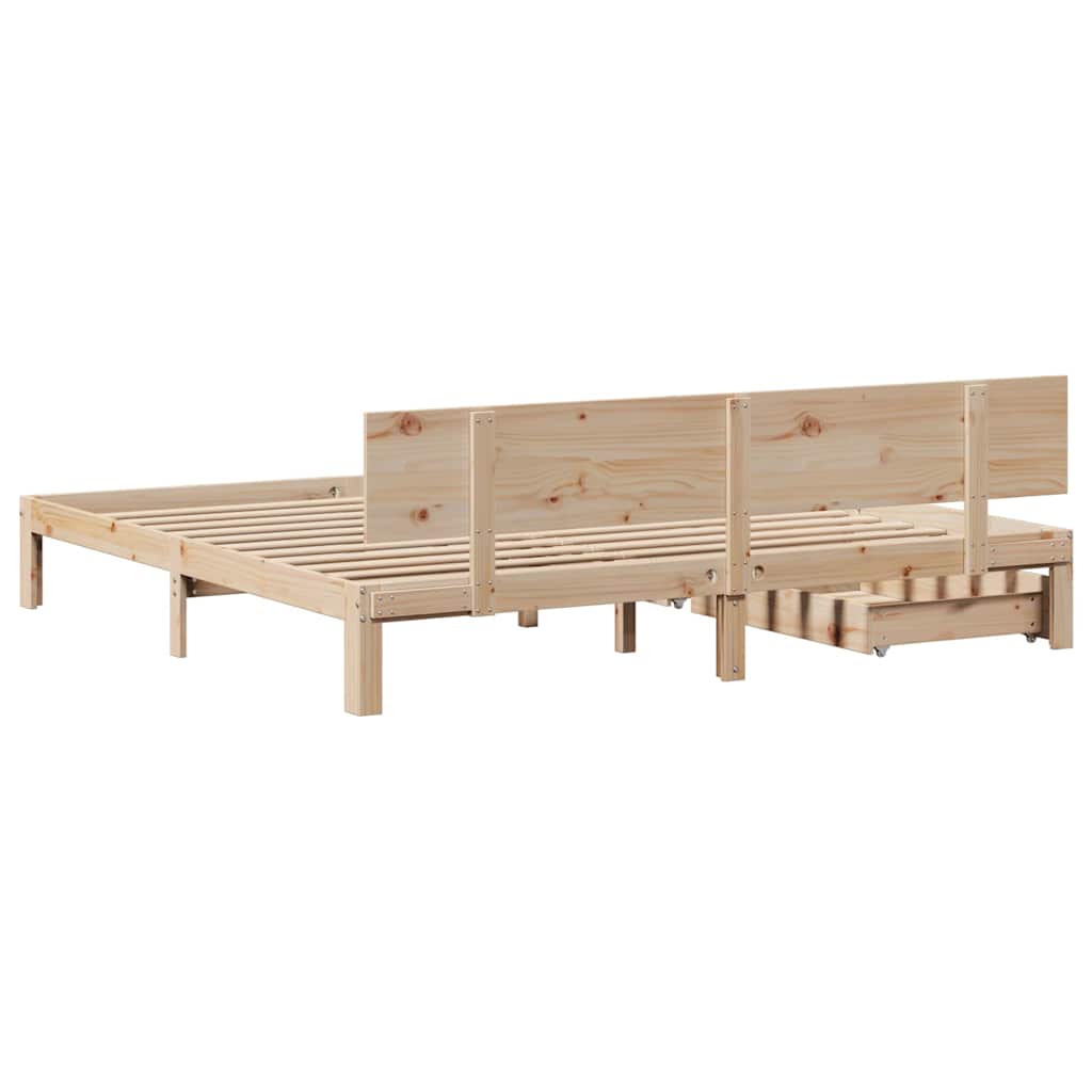 Cadre de lit avec tiroirs sans matelas 200x200 cm - XIOS