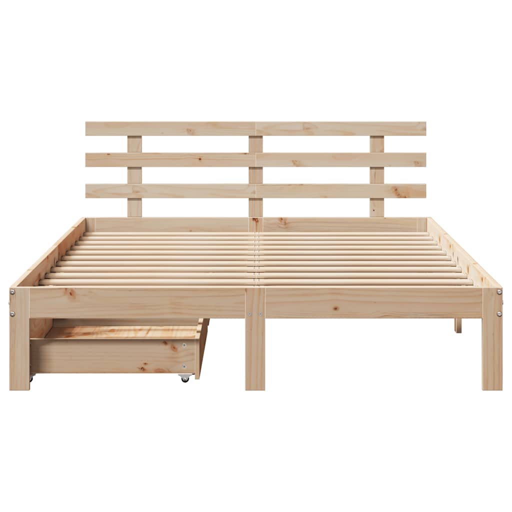Cadre de lit avec tiroirs sans matelas 135x190 cm - XIOS