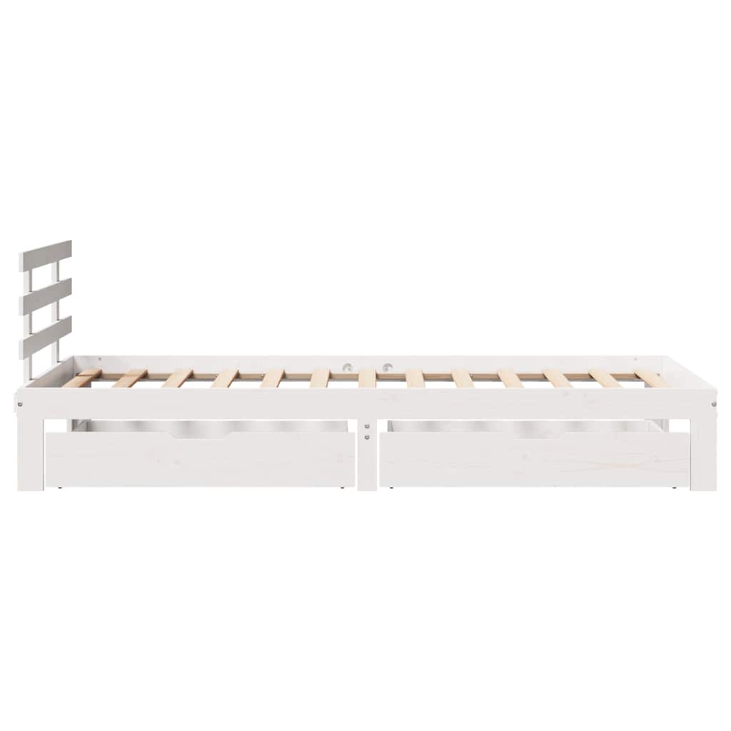 Cadre de lit avec tiroirs sans matelas blanc 90x200 cm - XIOS