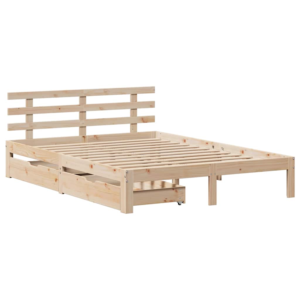 Cadre de lit avec tiroirs sans matelas 120x200 cm