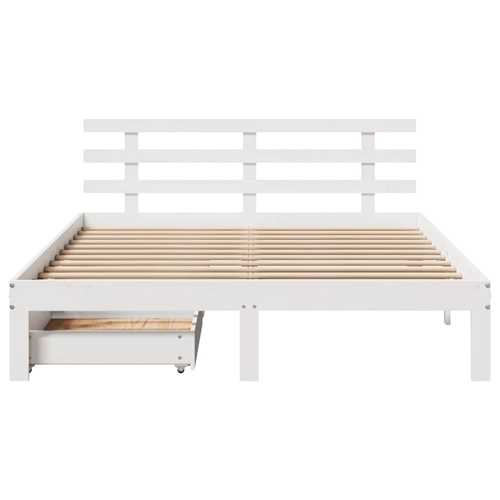 Cadre de lit avec tiroirs sans matelas blanc 120x200 cm - XIOS
