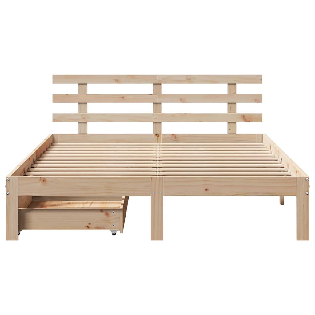 Cadre de lit avec tiroirs sans matelas 140x200 cm - XIOS