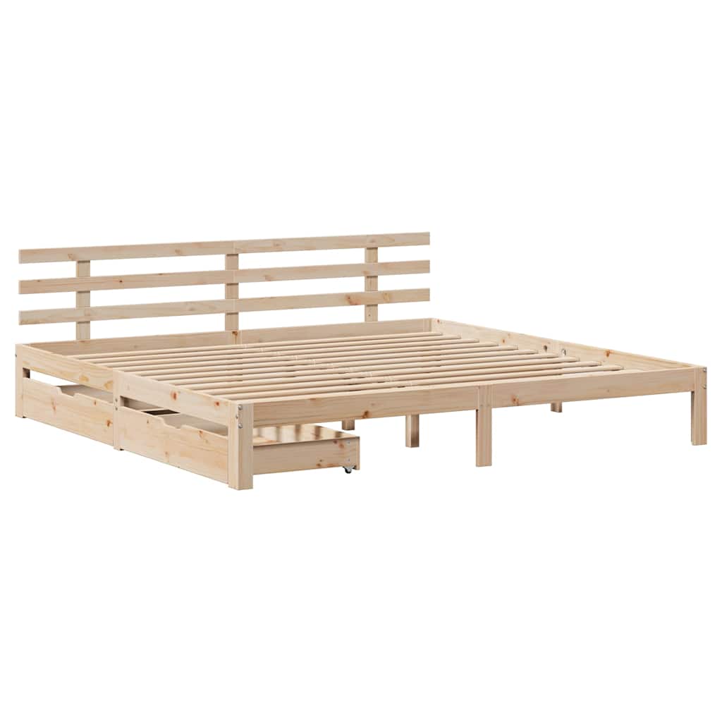 Cadre de lit avec tiroirs sans matelas 180x200 cm - XIOS