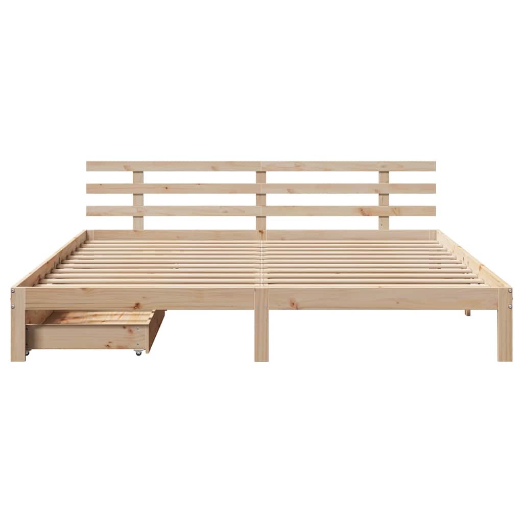 Cadre de lit avec tiroirs sans matelas 180x200 cm - XIOS