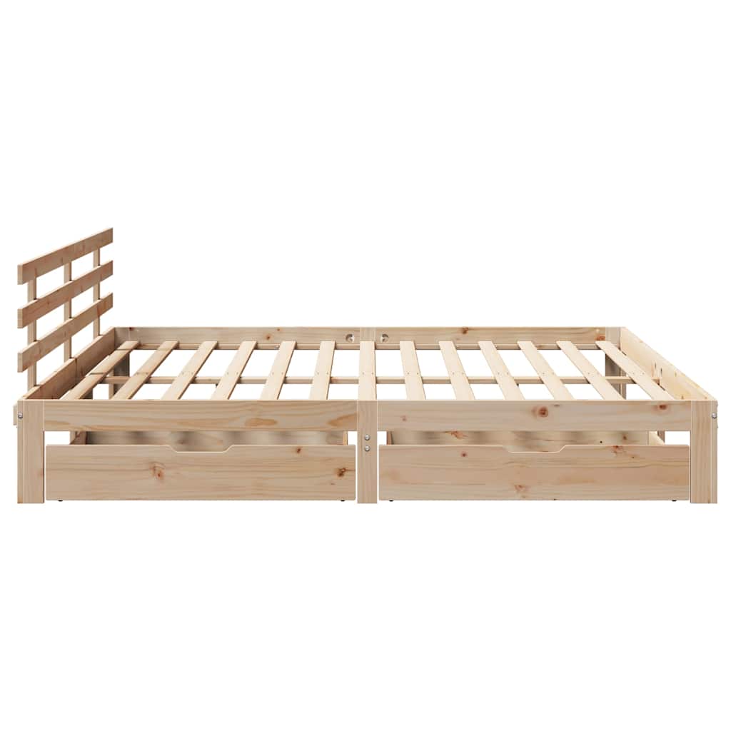 Cadre de lit avec tiroirs sans matelas 180x200 cm - XIOS