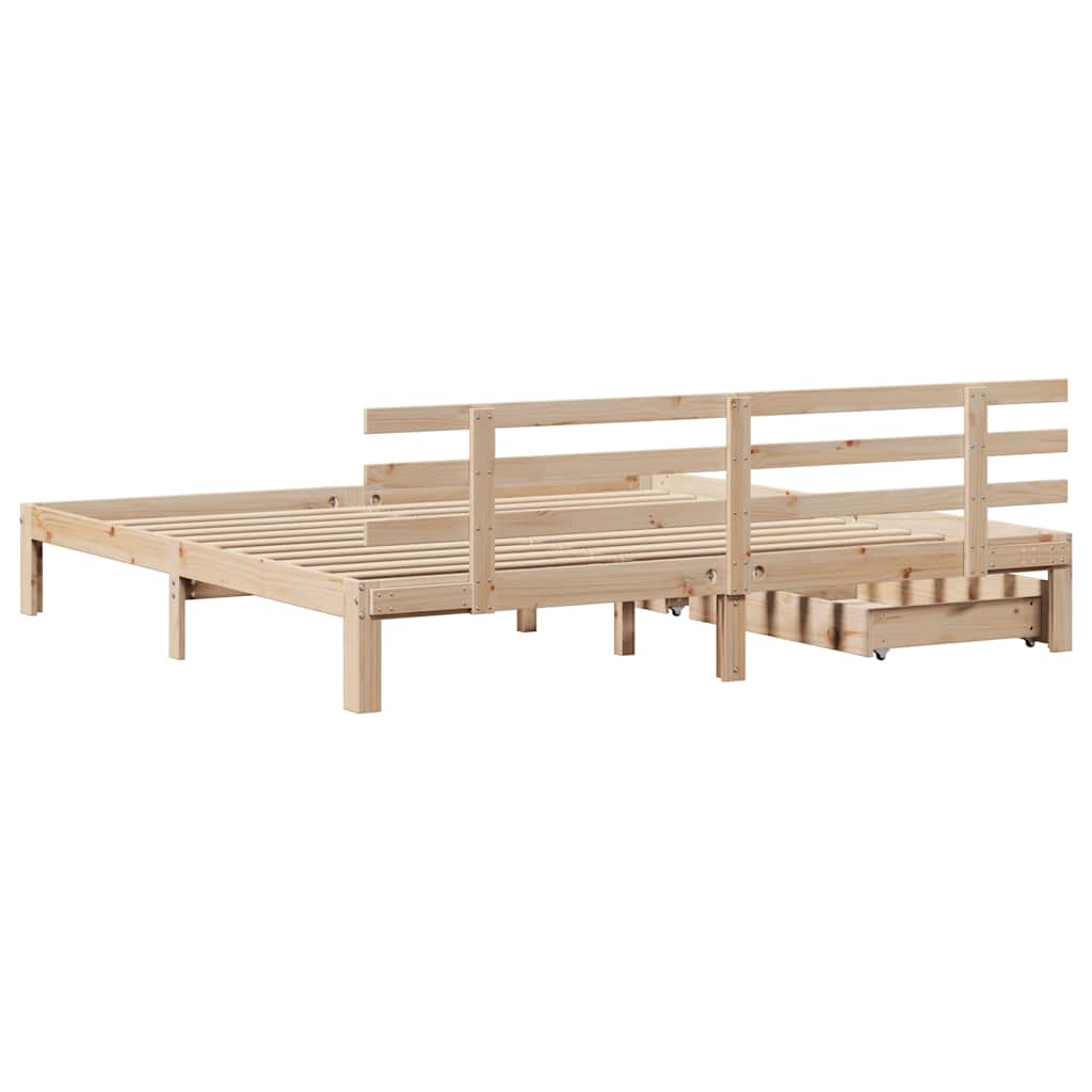 Cadre de lit avec tiroirs sans matelas 180x200 cm - XIOS