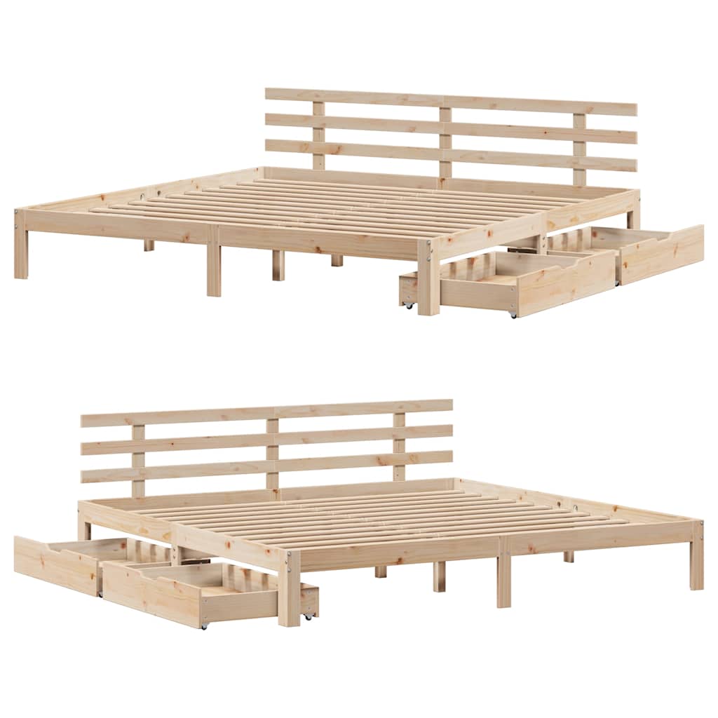 Cadre de lit avec tiroirs sans matelas 180x200 cm - XIOS