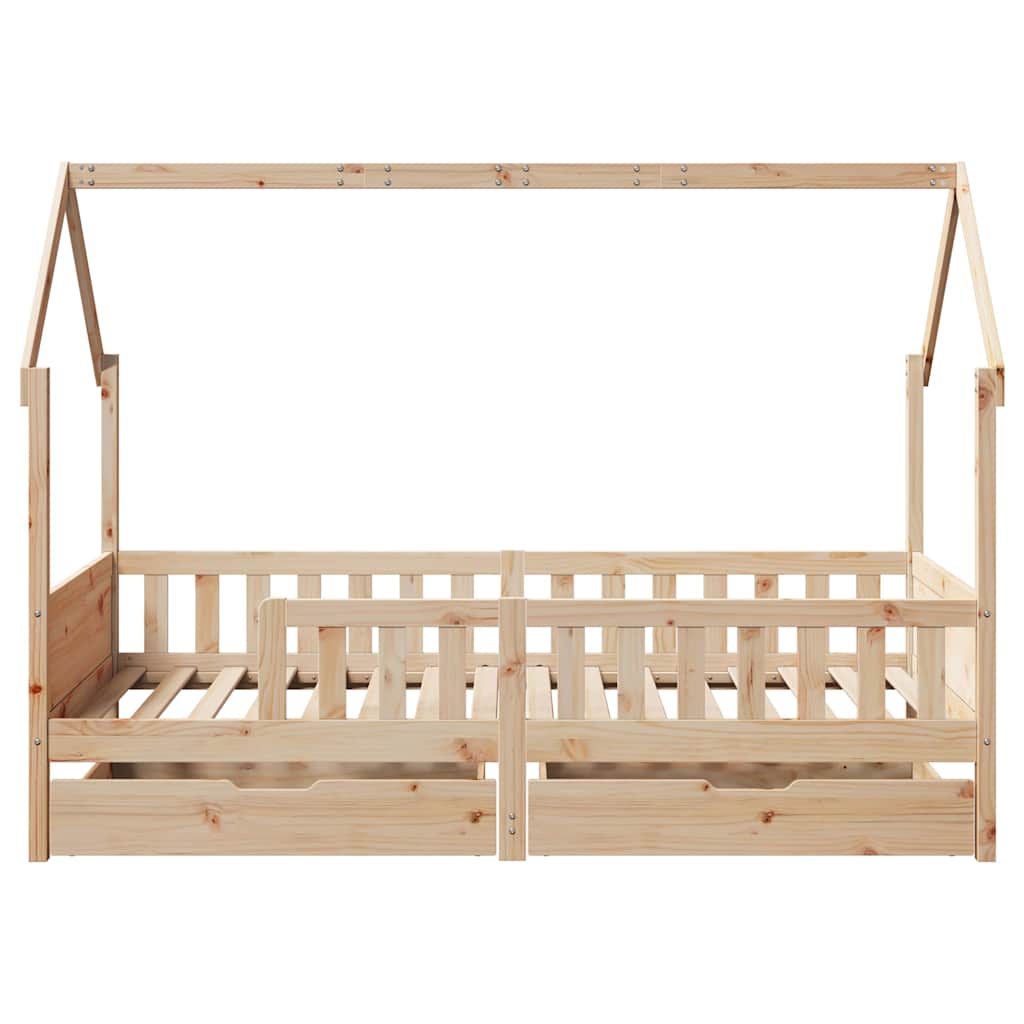 Cadre de lit enfants avec tiroirs sans matelas 80x200 cm bois - XIOS