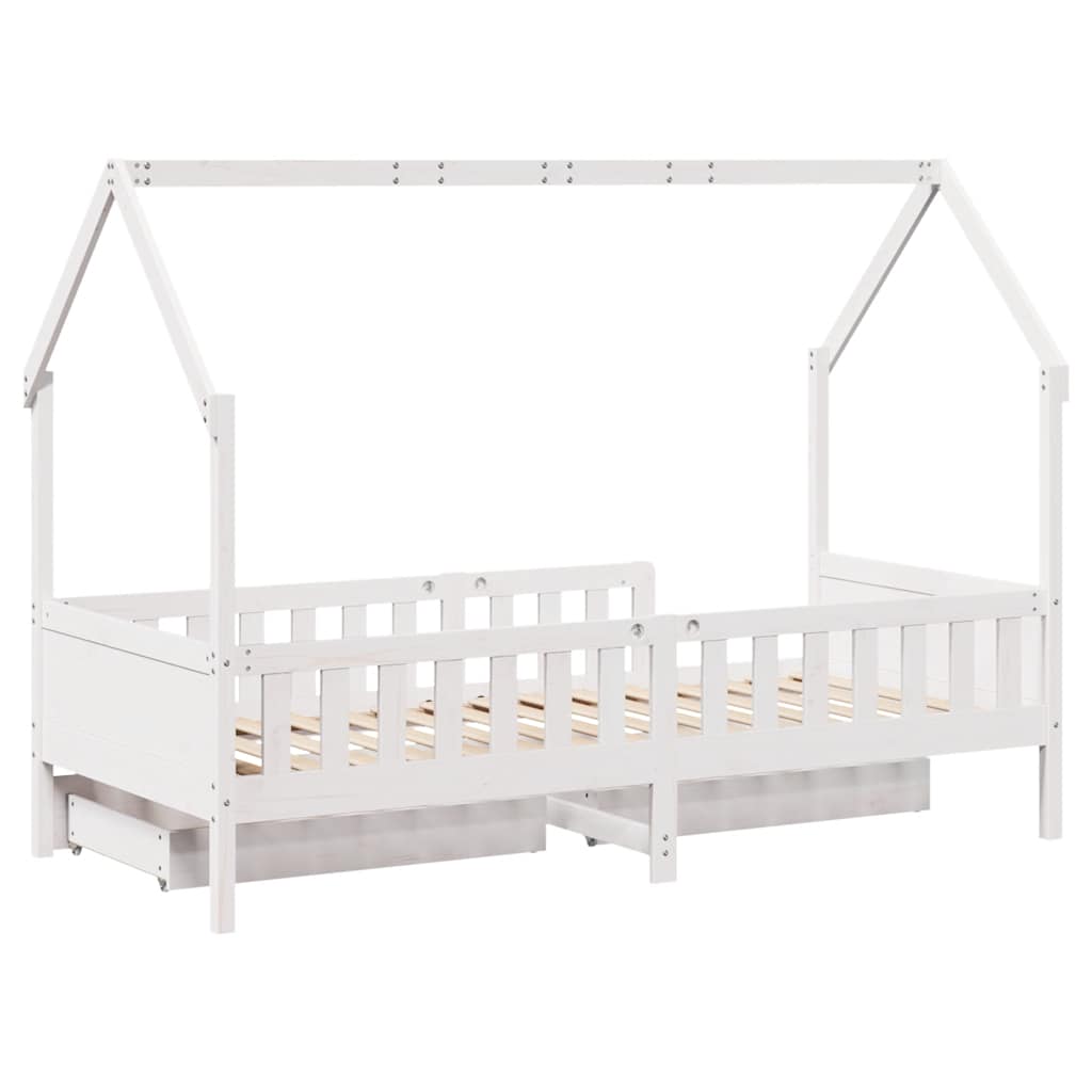 Cadre de lit enfants avec tiroirs sans matelas 80x200 cm bois - XIOS