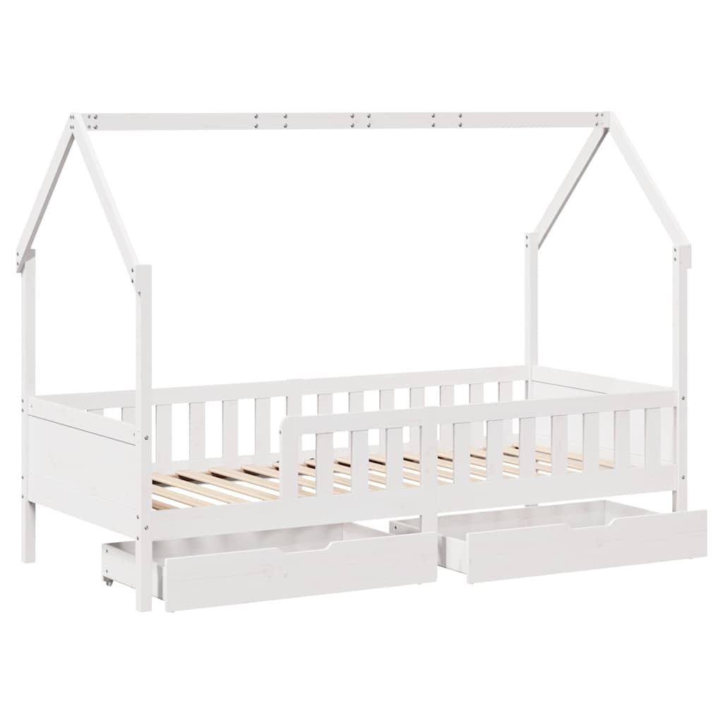 Cadre de lit enfants avec tiroirs sans matelas 80x200 cm bois - XIOS