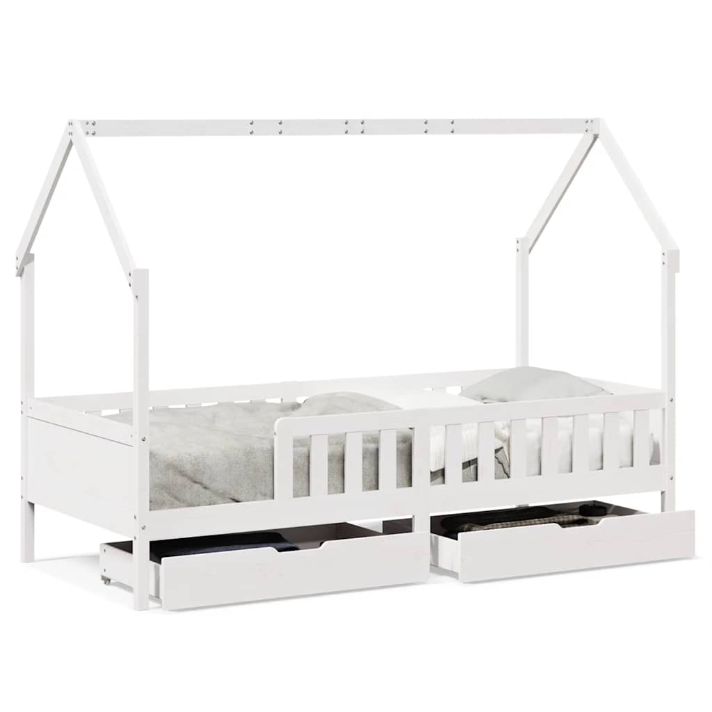 Cadre de lit enfants avec tiroirs sans matelas 90x190 cm bois - XIOS