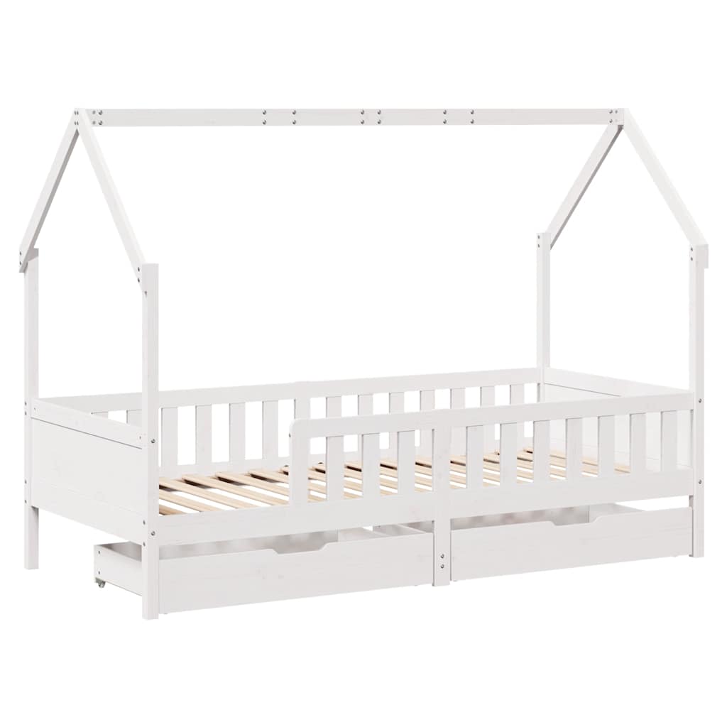 Cadre de lit enfants avec tiroirs sans matelas 90x190 cm bois - XIOS
