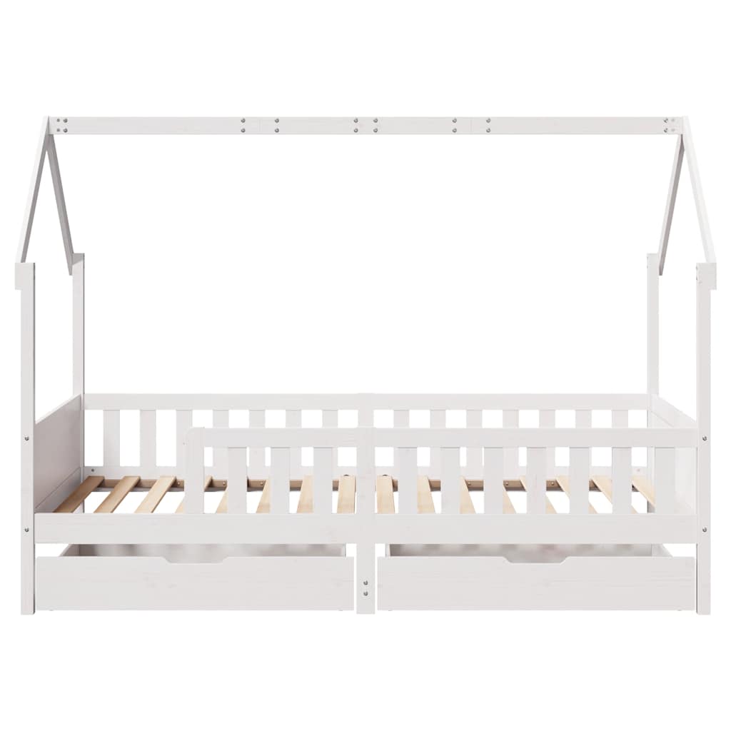 Cadre de lit enfants avec tiroirs sans matelas 90x190 cm bois - XIOS